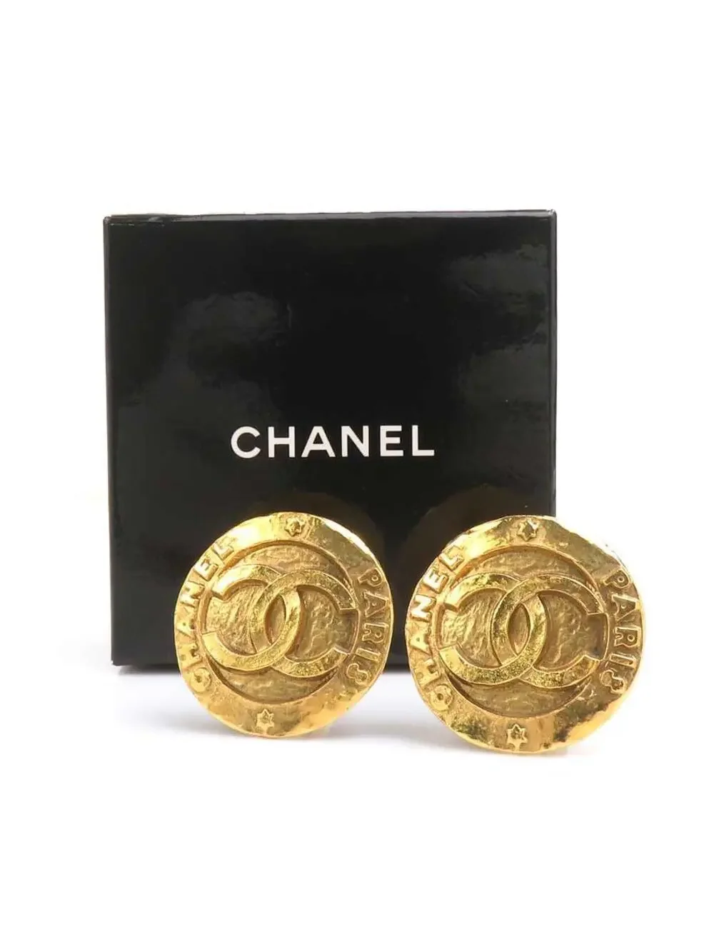 Auth Chanel Cc Logo Clip On Earrings #302852C39B